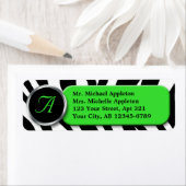 Classy Zebra Print Limon Monogram Address Labels (Insitu)