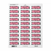 Classy Zebra Print Pink Kitchen Baking Labels (Vorne)