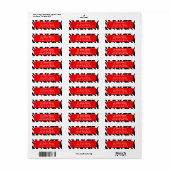Classy Zebra Print Red Address Labels (Vorne)