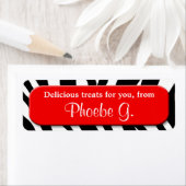 Classy Zebra Print Red Kitchen Baking Labels (Insitu)