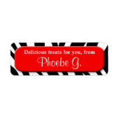 Classy Zebra Print Red Kitchen Baking Labels (Vorne)