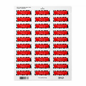 Classy Zebra Print Red Kitchen Baking Labels (Vorne)