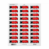 Classy Zebra Print Red Monogram Address Labels (Vorne)