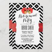Classy Zickzack Hibiskus & Ukulele Retirement Part Einladung (Vorne/Hinten)