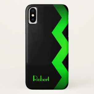 Classy Zig zag Green Personalisiert Case-Mate iPhone Hülle