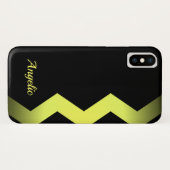 Classy Zig zag Yellow Personalisiert Case-Mate iPhone Hülle (Rückseite (Horizontal))