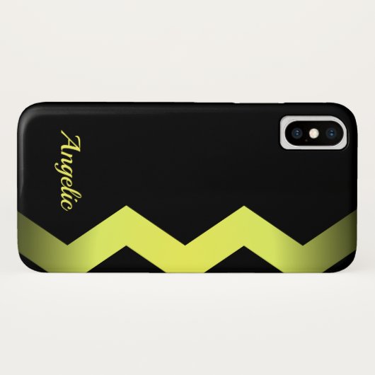 Classy Zig zag Yellow Personalisiert Case-Mate iPhone Hülle (Rückseite (Horizontal))