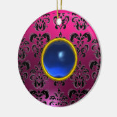 CLASSYBLACK PINK LILA FUCHSIA DAMASK GEM KERAMIKORNAMENT (Links)
