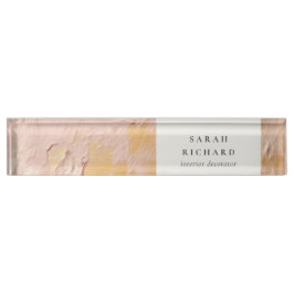 Classys Artistic Bush Pink Gold Oil Paint Business Namensplakette
