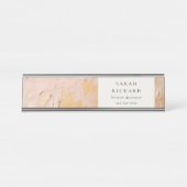 Classys Artistic Bush Pink Gold Oil Paint Business Schreibtischnamensplakette (Vorderseite )