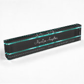 Classys Monogram, türkisfarbene Designelemente Namensplakette