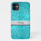 Classys Monogram Turquoise Muster Case-Mate iPhone Hülle (Rückseite)