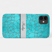 Classys Monogram Turquoise Muster Case-Mate iPhone Hülle (Rückseite (Horizontal))