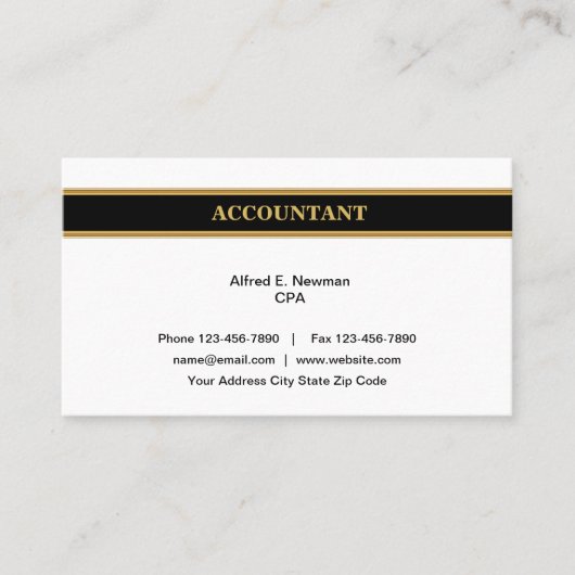 Classys New Accountant CPA Visitenkarte (Vorderseite)