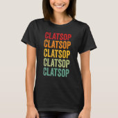 Clatsop County Oregon Rainbow Text Design T-Shirt (Vorderseite)