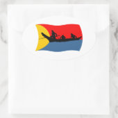 Clatsop Stamm-Flag-Aufkleber Ovaler Aufkleber (Tasche)