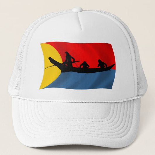 Clatsop Stamm Flag Hat Truckerkappe (Vorderseite)