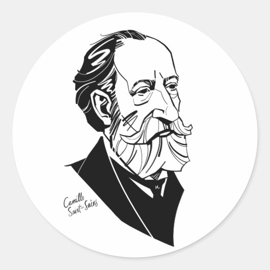 Claude Debussy Classic Round Sticker (Vorderseite)