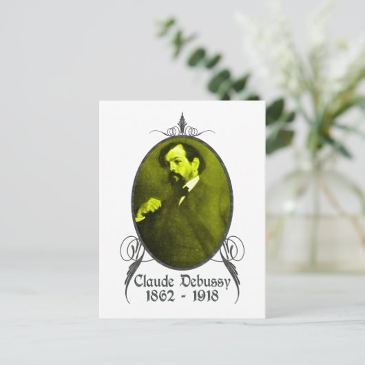 Claude Debussy Postkarte (Stehend Vorderseite)