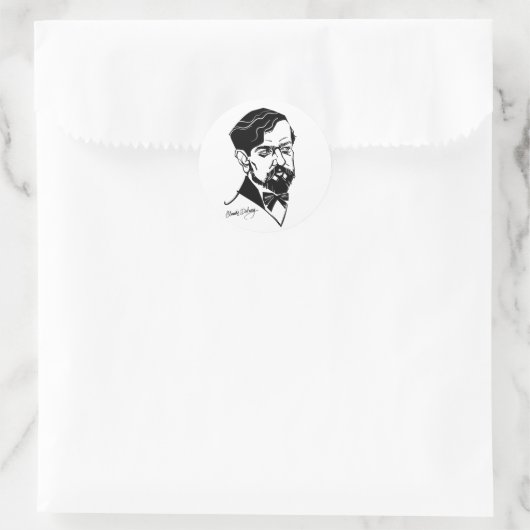 Claude Debussy Runder Aufkleber (Tasche)