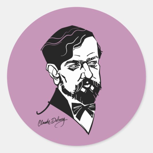 Claude Debussy Runder Aufkleber (Vorderseite)