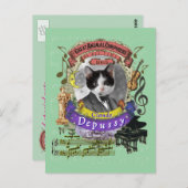 Claude Depussy Funny Cat Animal Composer Debussy Postkarte (Vorne/Hinten)