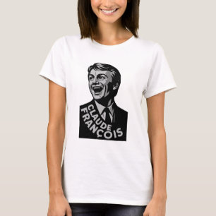 Claude François – Vintage Schwarz-Weiß-Porträt T-Shirt