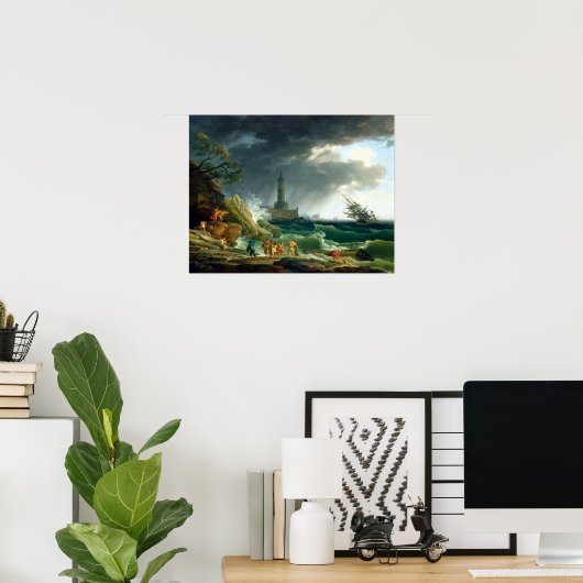 Claude-Joseph Vernet Ein Sturm auf dem Mittelmeer Poster (Heimbüro)