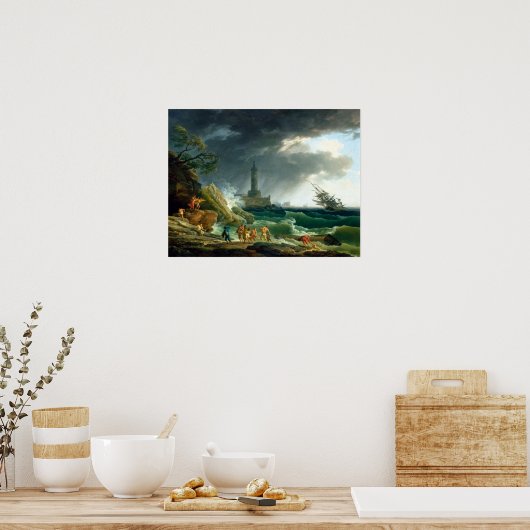 Claude-Joseph Vernet Ein Sturm auf dem Mittelmeer Poster (Küche)
