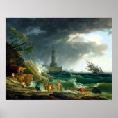 Claude-Joseph Vernet Ein Sturm auf dem Mittelmeer Poster (Vorne)