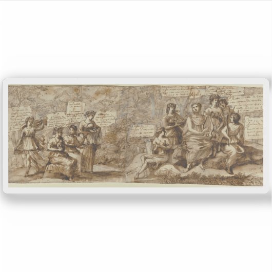 Claude Lorrain - Apollo und die Muses Aufkleber (Vorderseite)