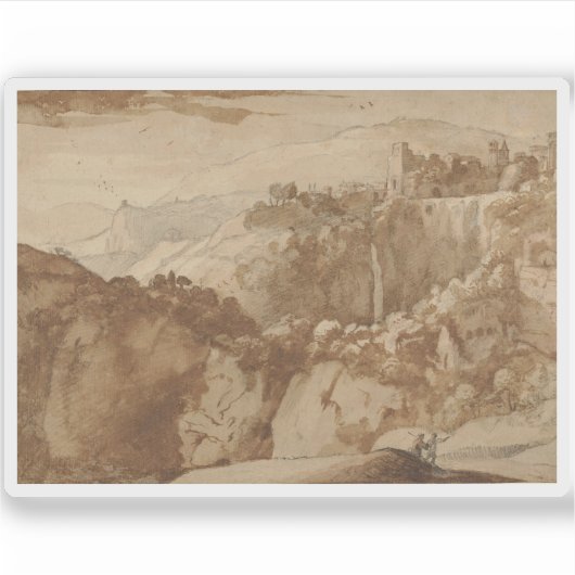 Claude Lorrain (Claude Gellée) - Aussicht auf Tivo Aufkleber (Vorderseite)