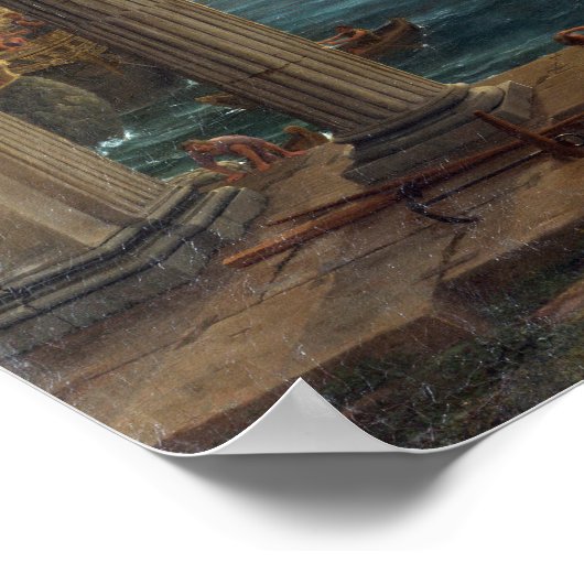 Claude Lorrain Seaport mit Embarkation Poster (Ecke)