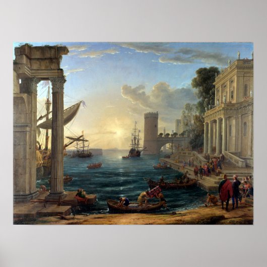 Claude Lorrain Seaport mit Embarkation Poster (Vorne)