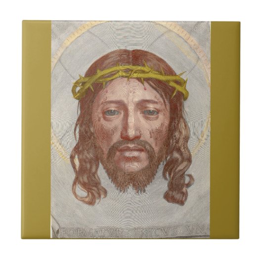 Claude Mellans Gesicht Christi 1649 Stich Fliese (Vorderseite)