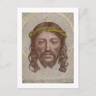 Claude Mellans Gesicht Christi 1649 Stich Postkarte