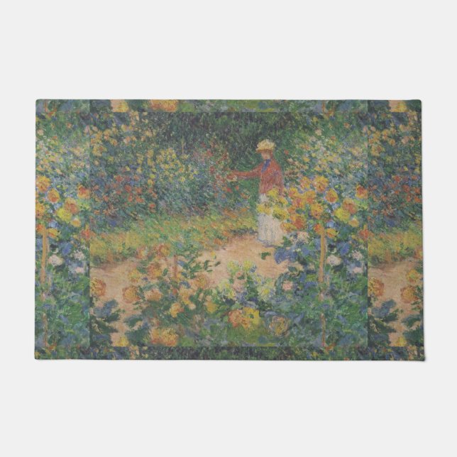 Claude Monet 1895 Vintag im Garten Fußmatte (Vorderseite)