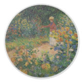 Claude Monet 1895 Vintag im Garten Keramikknauf (Vorderseite)