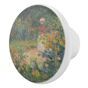 Claude Monet 1895 Vintag im Garten Keramikknauf