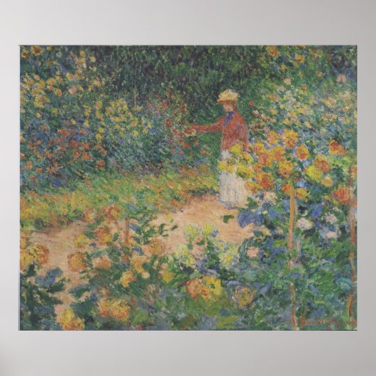 Claude Monet 1895 Vintag im Garten Poster (Vorne)