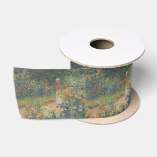 Claude Monet 1895 Vintag im Garten Satinband