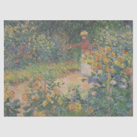 Claude Monet 1895 Vintag im Garten Seidenpapier (Vorderseite)