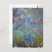 Claude Monet - Agapanthus-klassisches Blumen-Malen Postkarte (Vorne/Hinten)