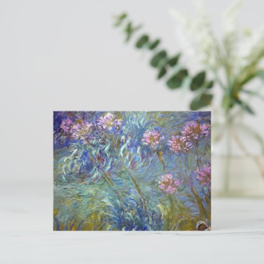 Claude Monet Agapanthus Postkarte (Stehend Vorderseite)