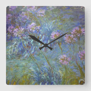 Claude Monet Agapanthus Quadratische Wanduhr