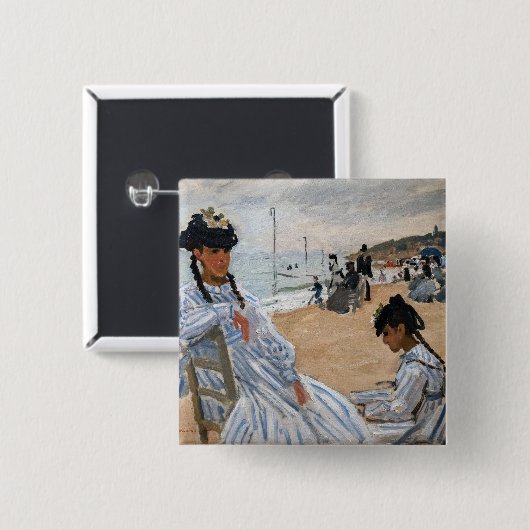 Claude Monet - Am Strand von Trouville Button (Vorne & Hinten)