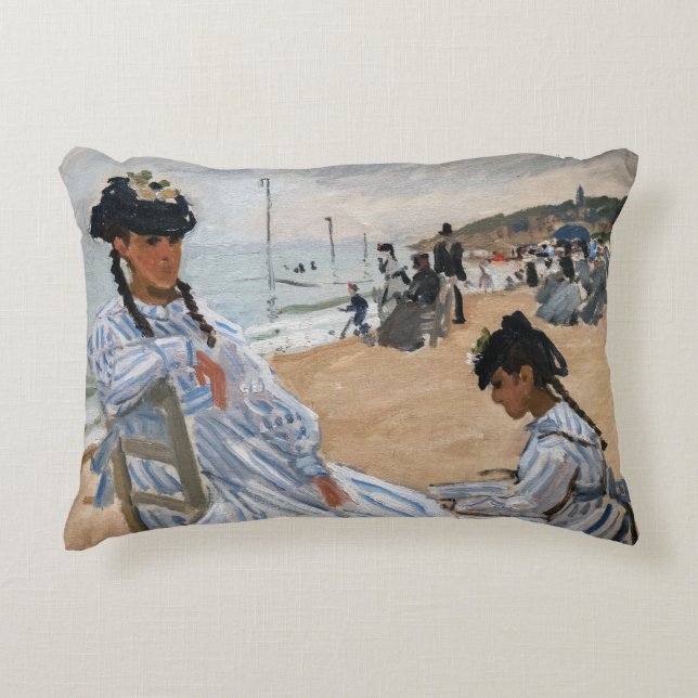 Claude Monet - Am Strand von Trouville Dekokissen (Vorderseite)
