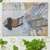 Claude Monet - Am Strand von Trouville Geschirrtuch (Gefaltet)