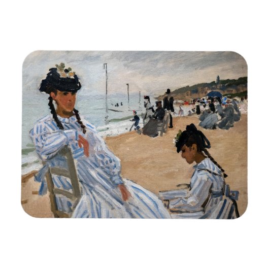 Claude Monet - Am Strand von Trouville Magnet (Horizontal)