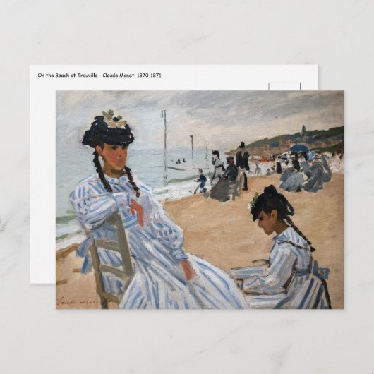 Claude Monet - Am Strand von Trouville Postkarte (Vorne/Hinten)